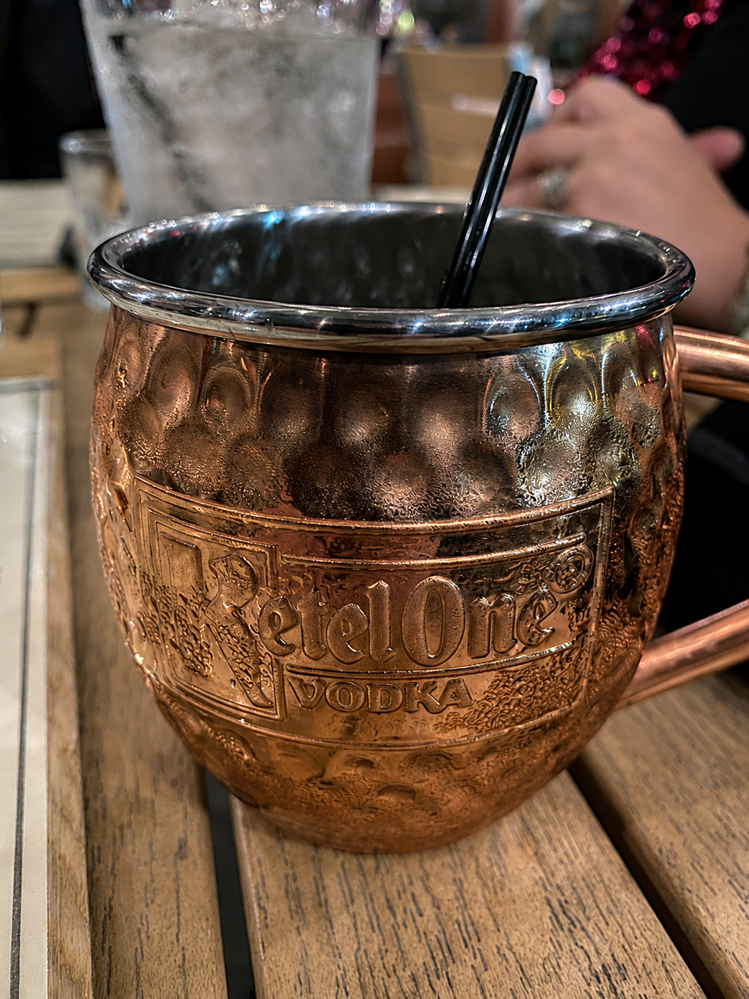 Ketel One Moscow Mule in a hammered copper mug